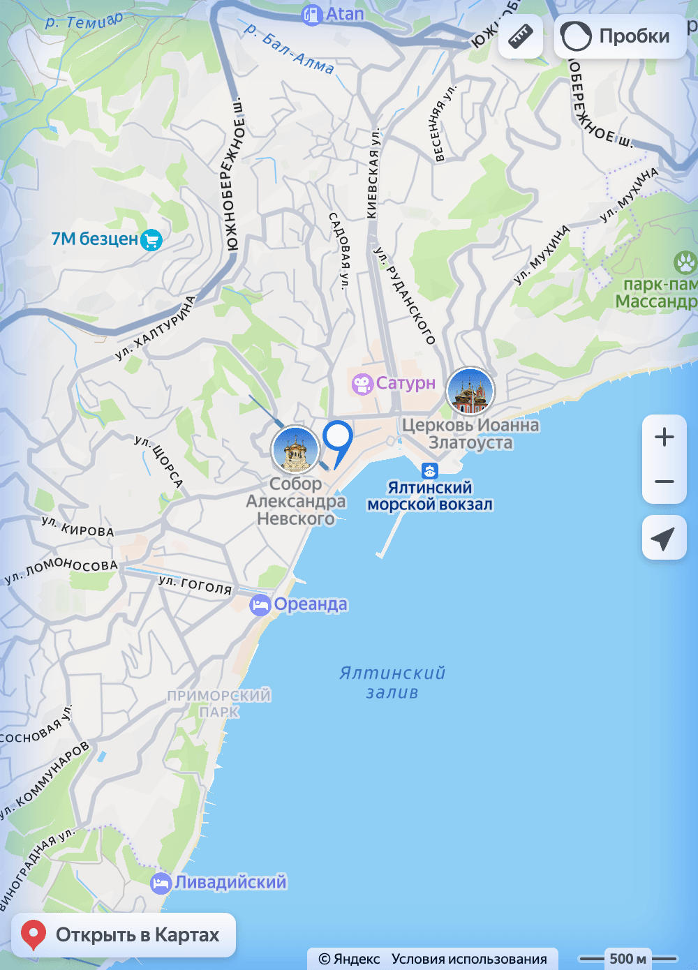 Карта Ялта